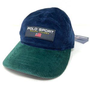 Polo Ralph Lauren Polo Sport Corduroy Five-Panel Cap Hat - Navy/Green